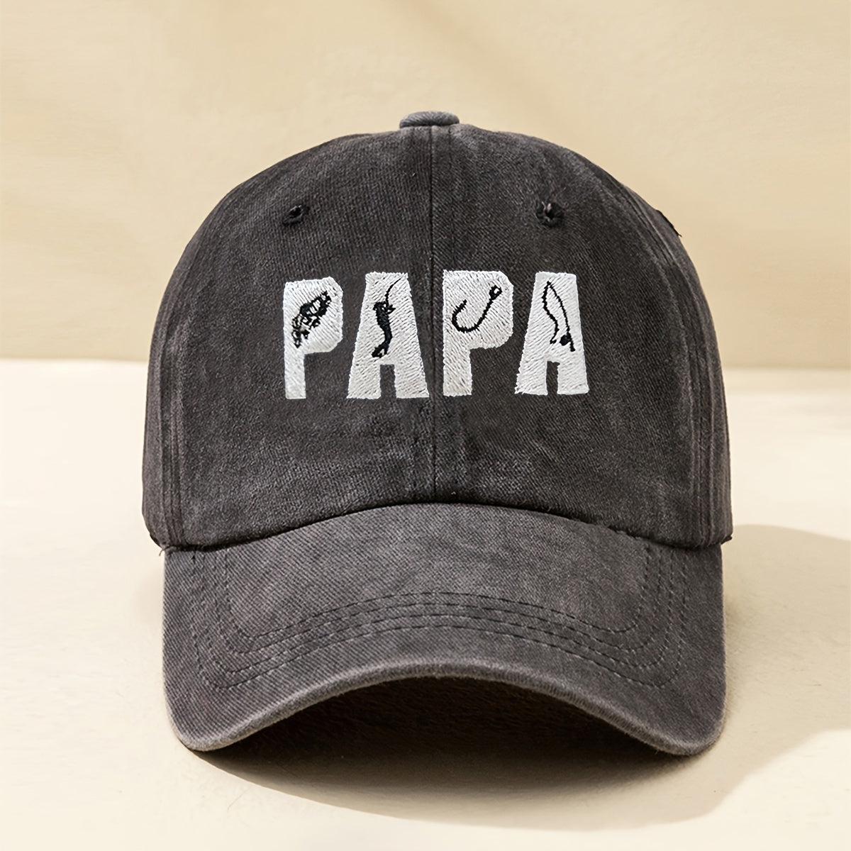 Personalized and Fashionable Men's and Women's Embroidered PAPA Fishing Washable Baseball Cap Outdoor Adjustable Casual Duckbill Cap Personalized and Fashionable Men's and Women's Embroidered PAPA Fishing Washable Baseball Cap Outdoor Adjustable Casual Duckbill Cap